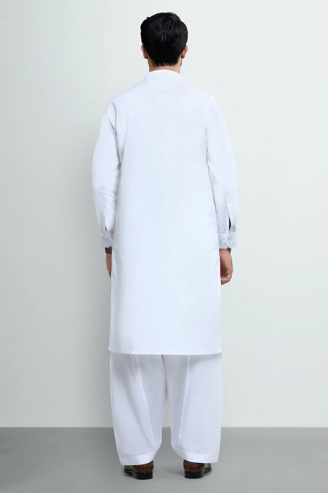 Off White Cotton Shalwar Kameez