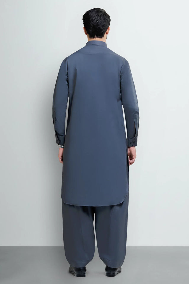 Dark Grey Cotton Shalwar Kameez