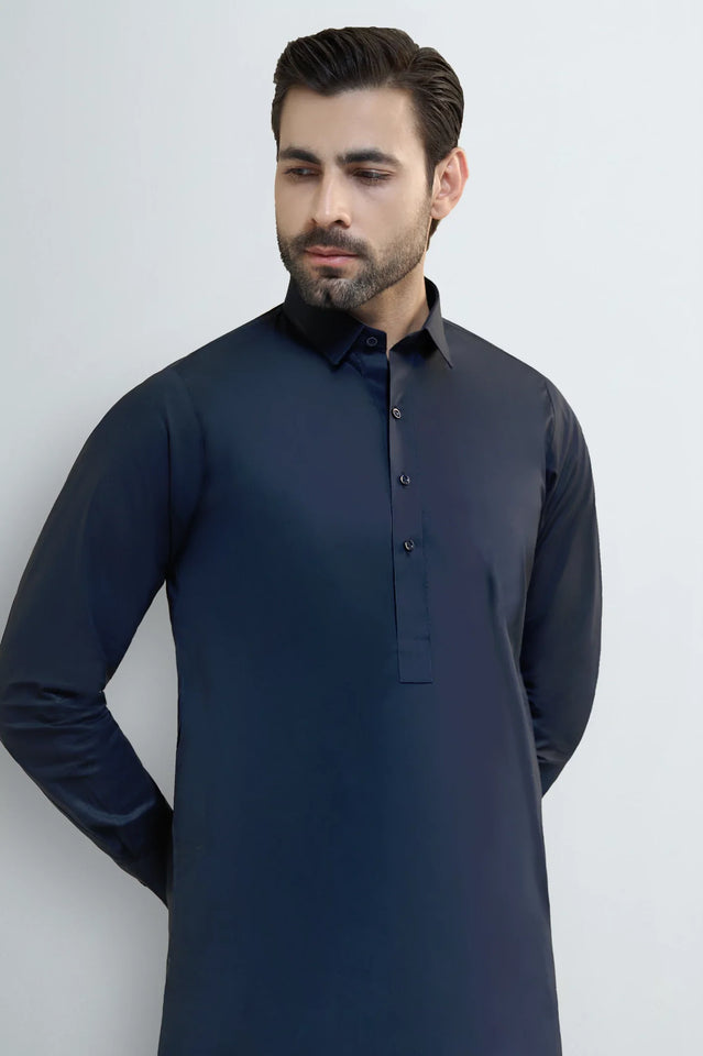 Navy Blue Cotton Shalwar Kameez