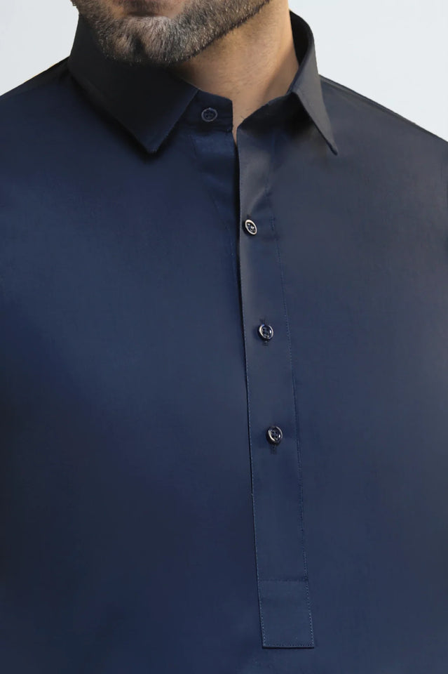 Navy Blue Cotton Shalwar Kameez