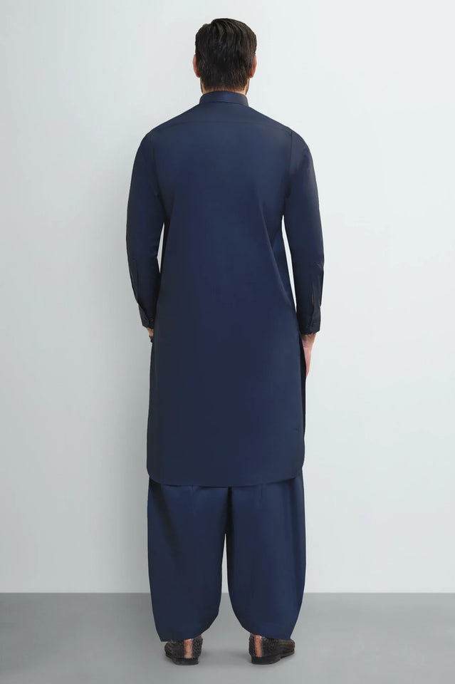 Navy Blue Cotton Shalwar Kameez