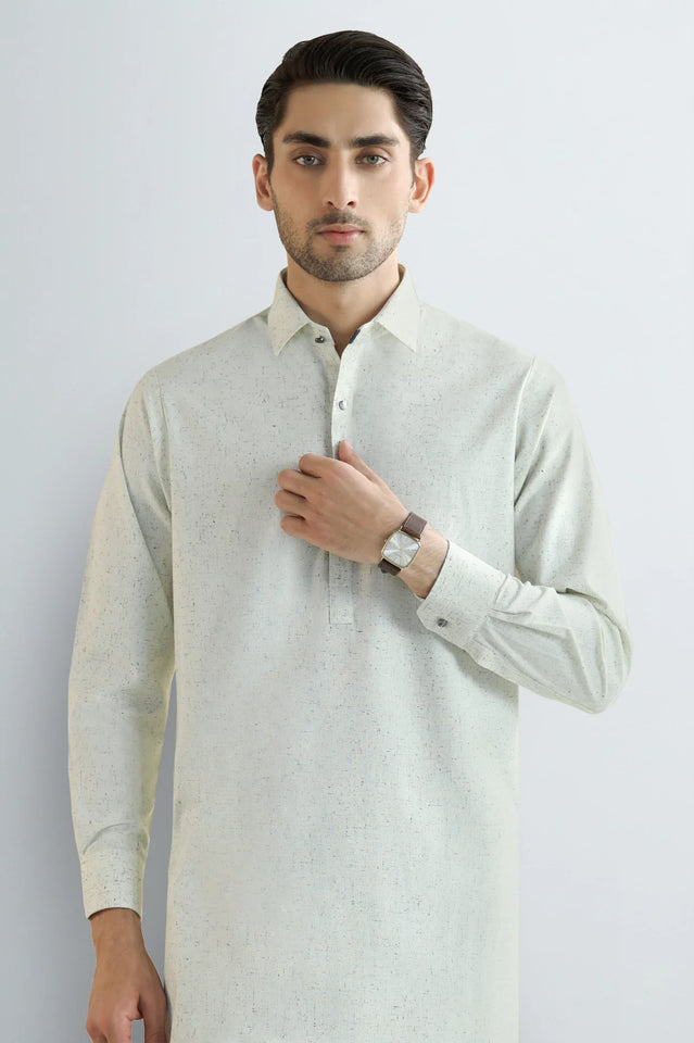 Cream Wash & Wear Shalwar Kameez