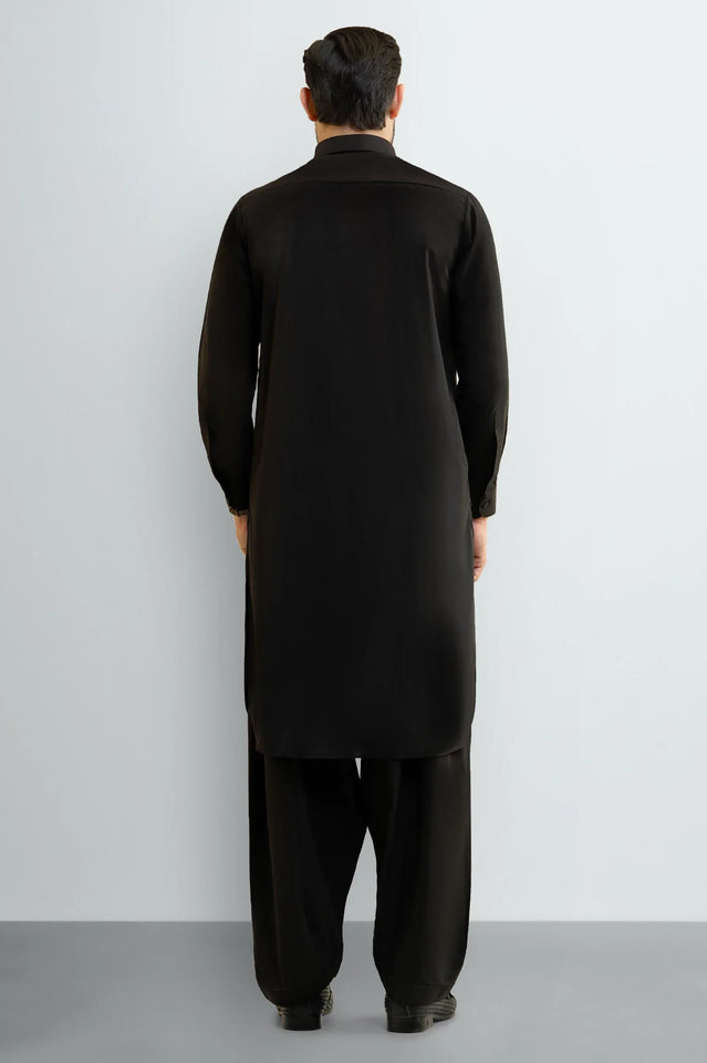 Black Wash & Wear Shalwar Kameez