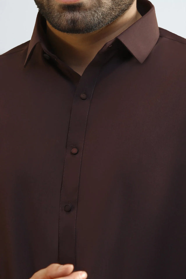 Dark Maroon Wash & Wear Shalwar Kameez