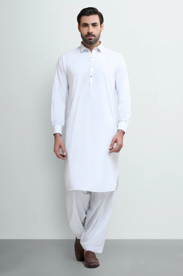 Off White Wash & Wear Shalwar Kameez