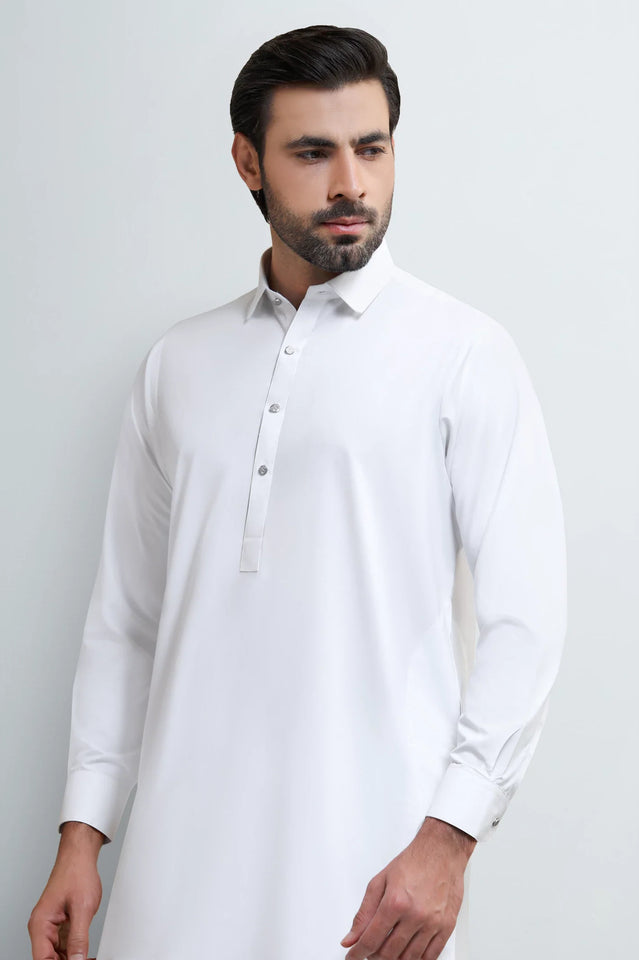 Off White Wash & Wear Shalwar Kameez