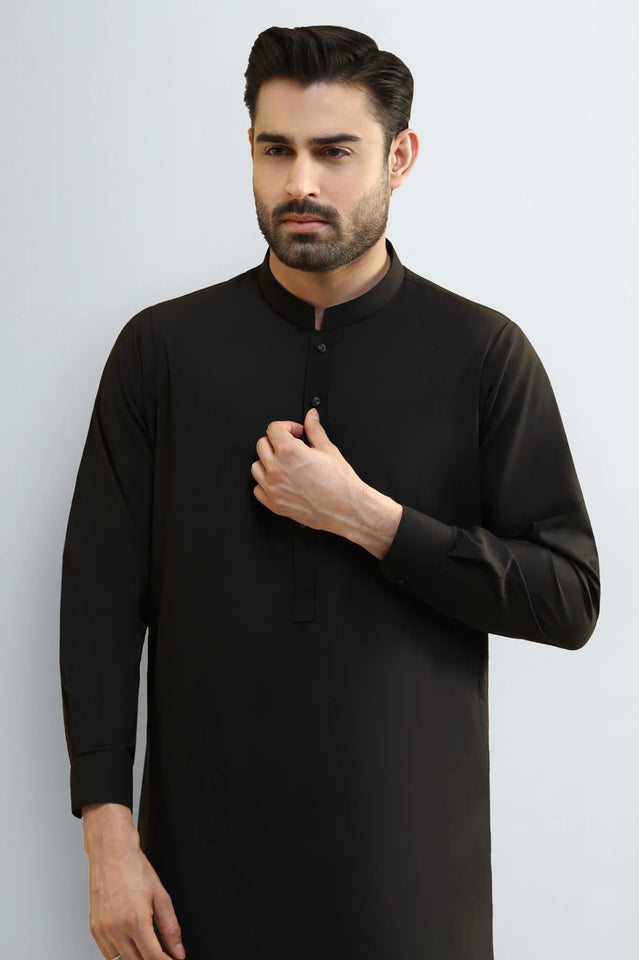 Black Wash & Wear Shalwar Kameez
