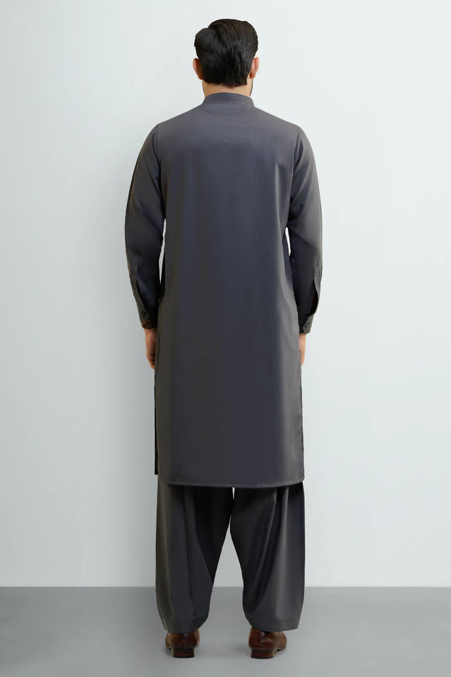 Dark Grey Wash & Wear Shalwar Kameez