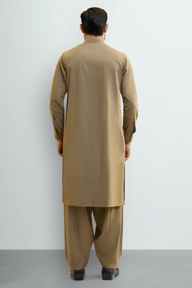 Light Brown Wash & Wear Shalwar Kameez