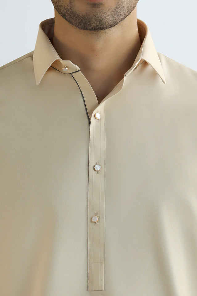 Fawn Wash & Wear Shalwar Kameez