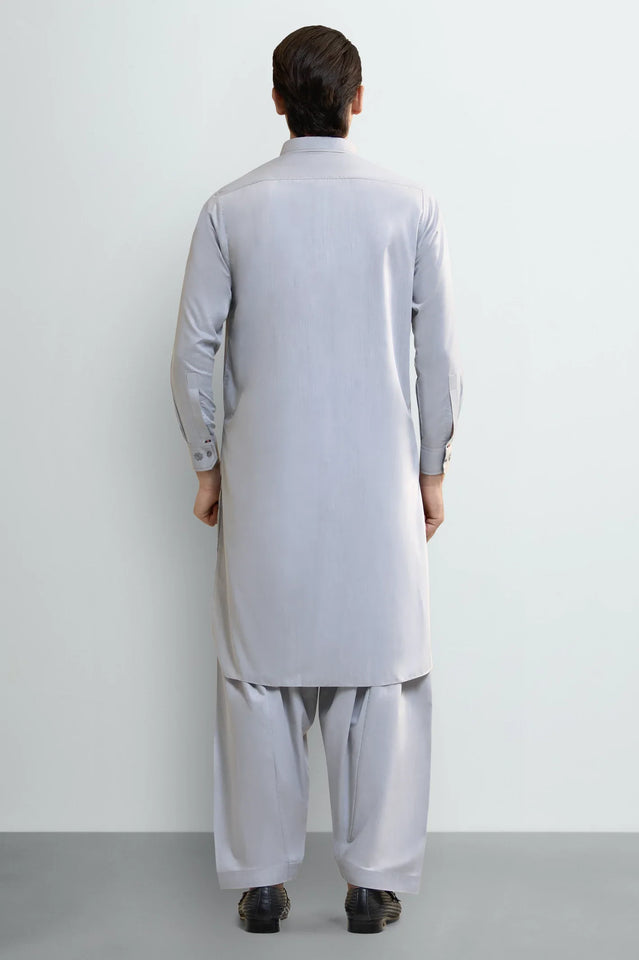 L-GREY Wash & Wear Shalwar Kameez
