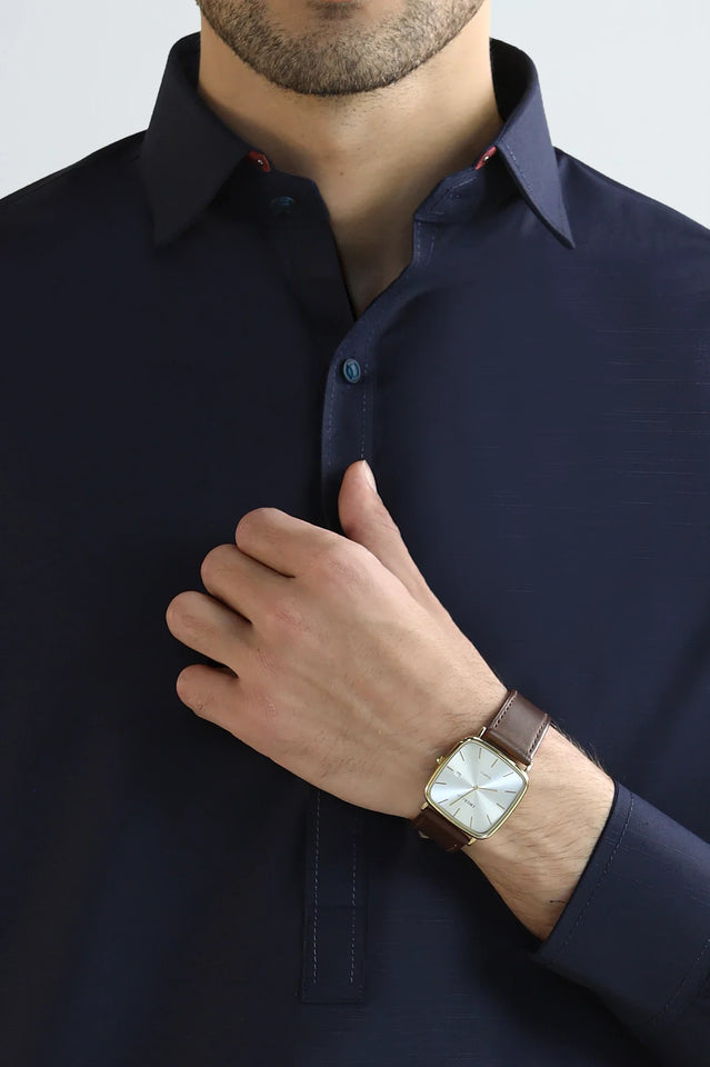 Navy Blue Wash & Wear Shalwar Kameez