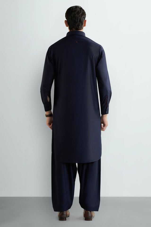 Navy Blue Wash & Wear Shalwar Kameez