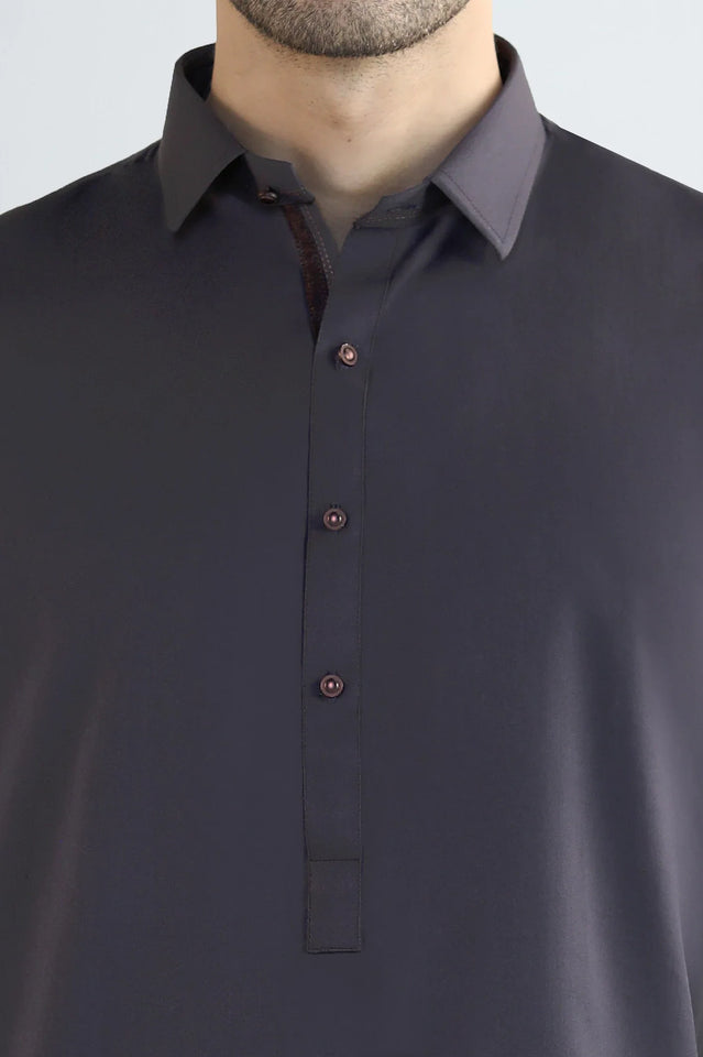 Dark Purple Wash & Wear Shalwar Kameez