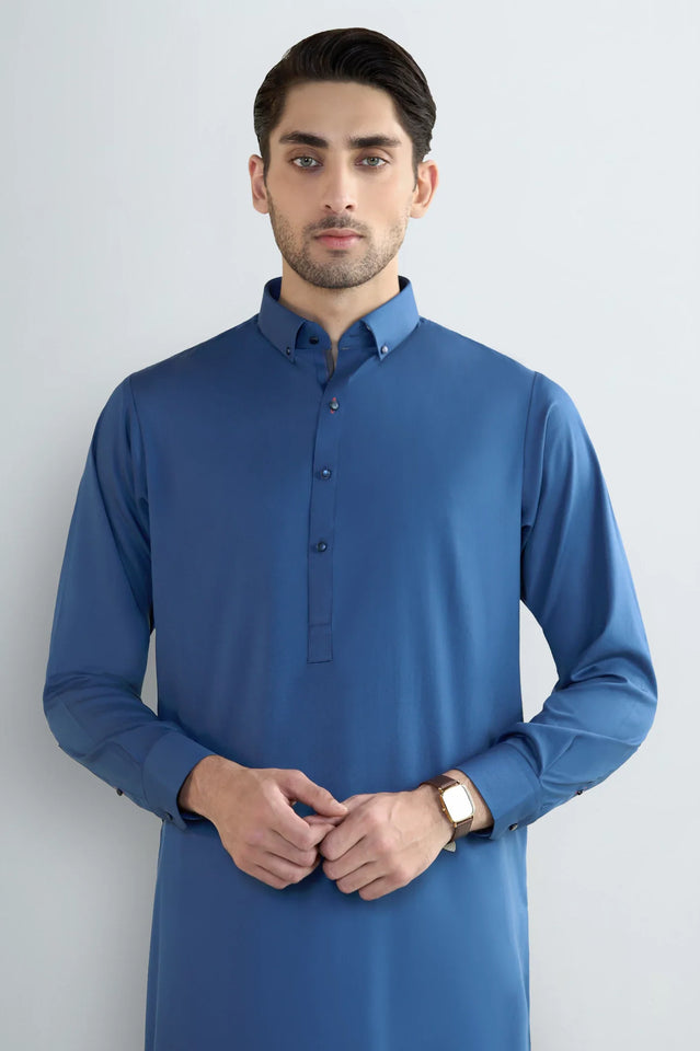 Royal Blue Wash & Wear Shalwar Kameez
