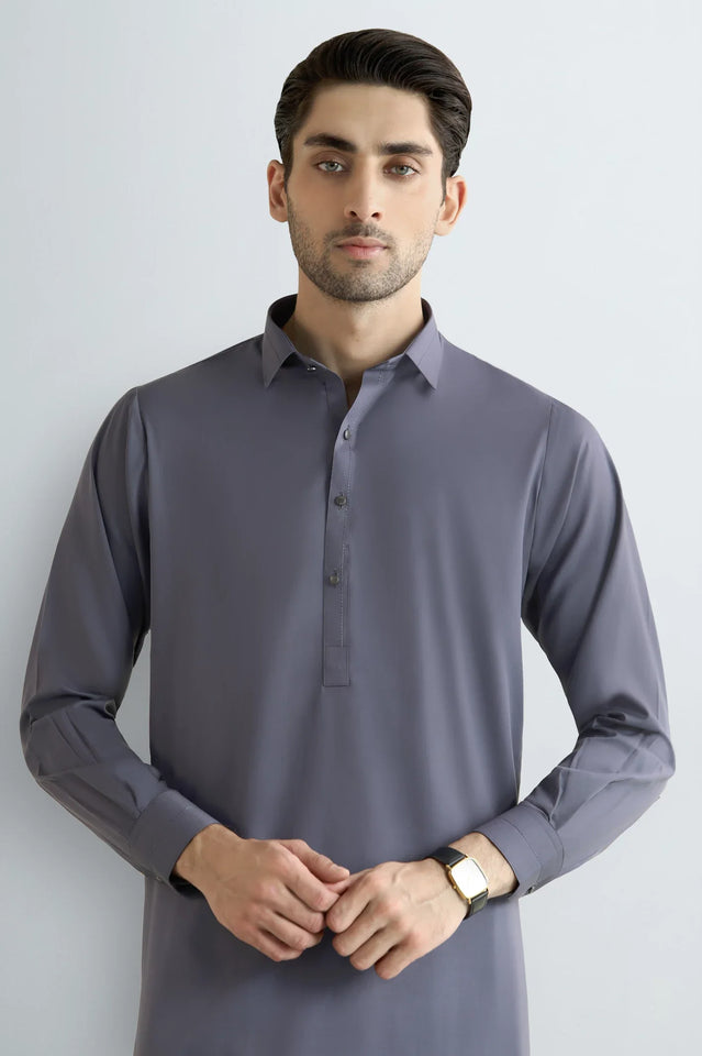 Grey Wash & Wear Shalwar Kameez