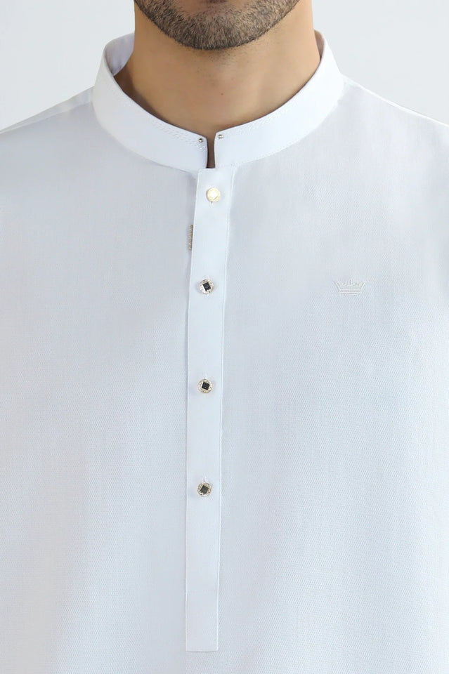 Off White Wash & Wear Shalwar Kameez