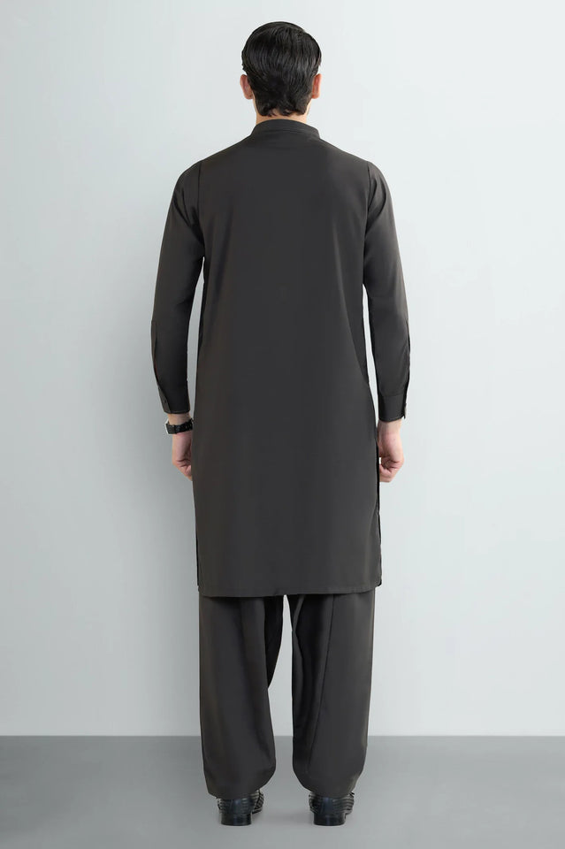 Coffee Brown Wash & Wear Shalwar Kameez