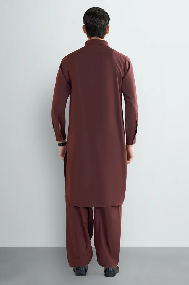 Maroon Wash & Wear Shalwar Kameez