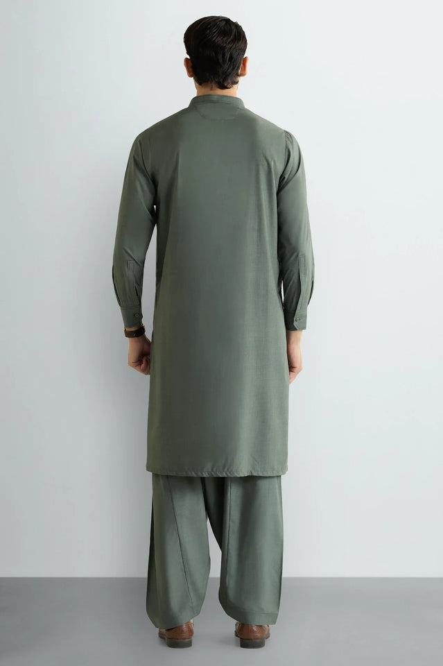 Dark Green Wash & Wear Shalwar Kameez