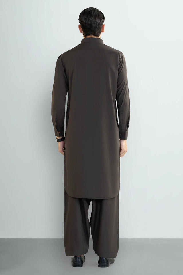 Coffee Brown Wash & Wear Shalwar Kameez