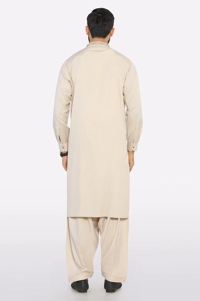 Light Beige Wash & Wear Shalwar Kameez
