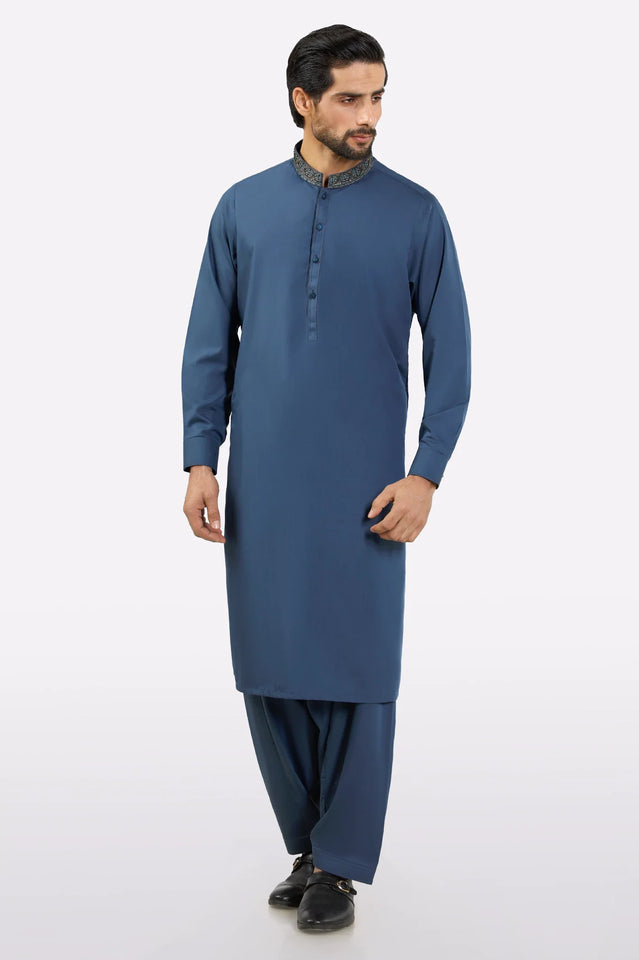 Dark Blue Wash & Wear Shalwar Kameez