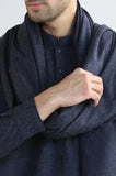 Dark Blue Shalwar Kameez with Shawl