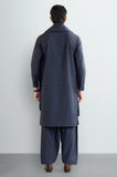 Dark Blue Shalwar Kameez with Shawl