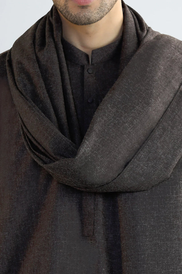 Dark Brown Shalwar Kameez with Shawl