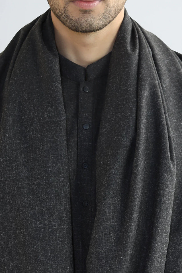 Dark Grey Shalwar Kameez with Shawl