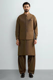 Brown Shalwar Kameez with Waistcoat