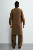 Brown Shalwar Kameez with Waistcoat