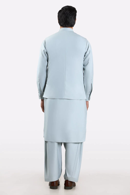 Light Grey Shalwar Kameez with Waistcoat
