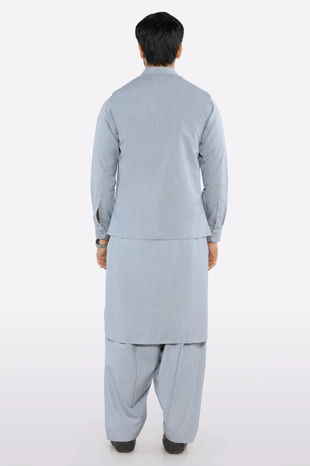 Grey Shalwar Kameez with Waistcoat