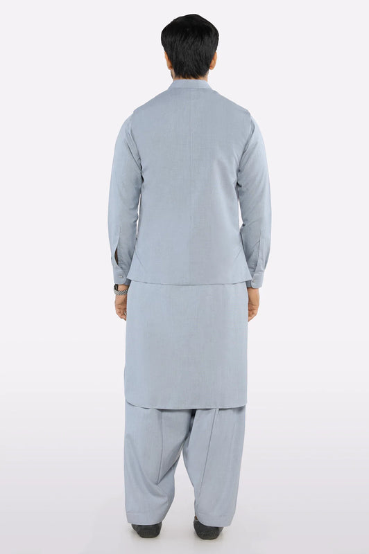 Grey Shalwar Kameez with Waistcoat