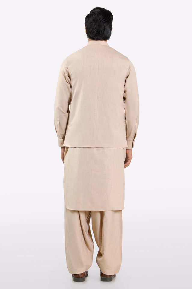Light Brown Shalwar Kameez with Waistcoat