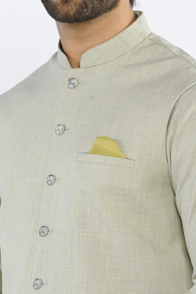 Light Green Shalwar Kameez with Waistcoat
