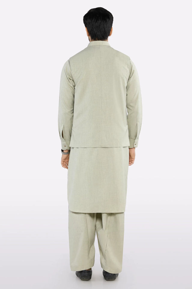 Light Green Shalwar Kameez with Waistcoat