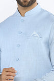 Sky Blue Shalwar Kameez with Waistcoat