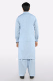 Sky Blue Shalwar Kameez with Waistcoat
