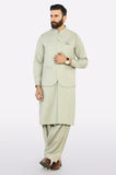Green Shalwar Kameez with Waistcoat