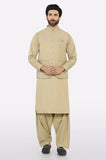 Khaki Shalwar Kameez with Waistcoat