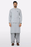 Light Grey Shalwar Kameez with Waistcoat