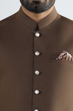 Dark Brown Shalwar Kameez with Waistcoat