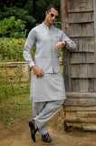 Light Grey Shalwar Kameez with Waistcoat