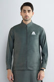 Green Shalwar Kameez with Waistcoat