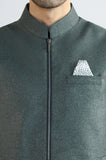 Green Shalwar Kameez with Waistcoat