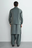 Green Shalwar Kameez with Waistcoat