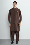 Brown Shalwar Kameez with Waistcoat